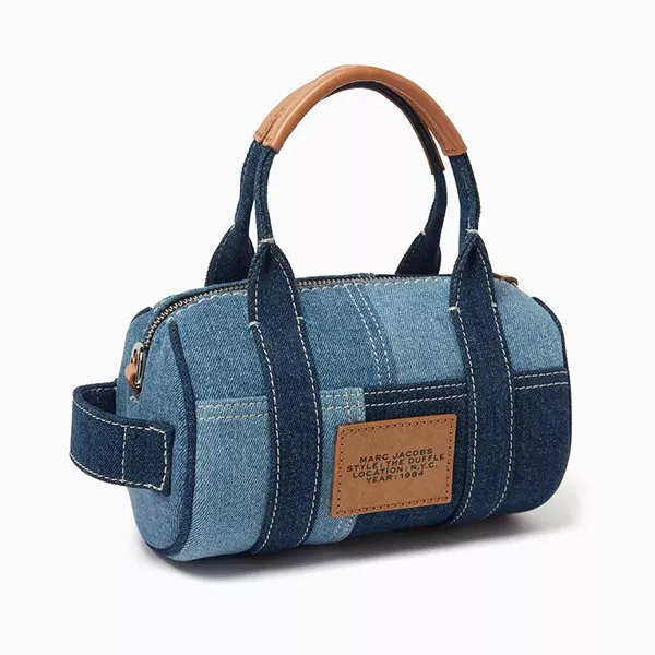 Túi Xách Nữ Marc Jacobs The Mini Duffle Bag In Denim Màu Xanh