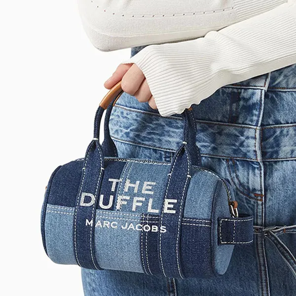 Túi Xách Nữ Marc Jacobs The Mini Duffle Bag In Denim Màu Xanh