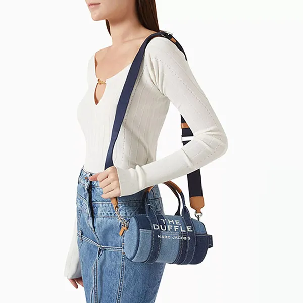 Túi Xách Nữ Marc Jacobs The Mini Duffle Bag In Denim Màu Xanh