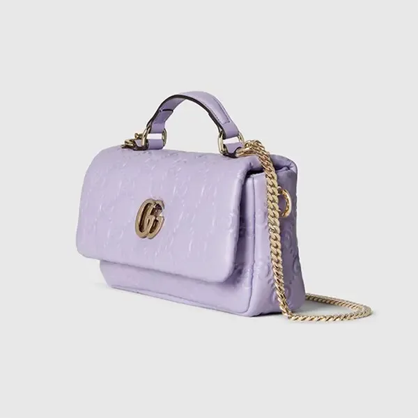 Túi Xách Tay Gucci Mini GG Milano Leather Handbag Màu Tím
