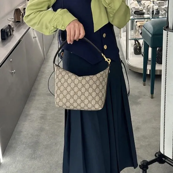 Túi Xách Tay Nữ Gucci Ophidia Ophidia Super Mini Beige Màu Beige