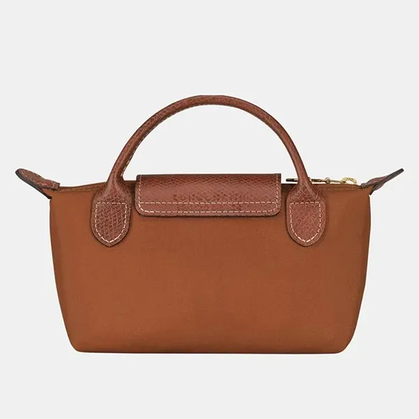 Túi Xách Tay Nữ Longchamp Le Pliage Original Pouch With Handle Màu Nâu
