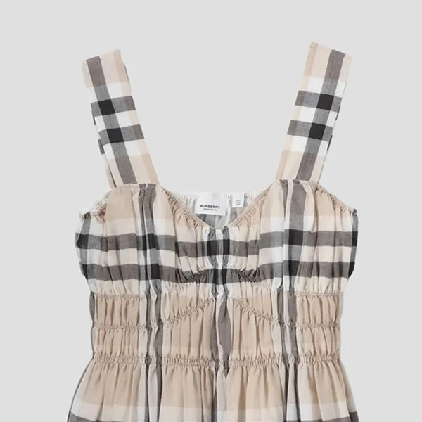 Váy Nữ Burberry Delilah Stone IP Check In Beige 8099411 Màu Be Size 4
