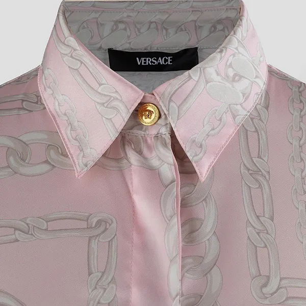 Váy Nữ Versace Treasure Mid-Length Silk Shirt In Pink 1021425 A17051 5PG40 Màu Hồng Size 38
