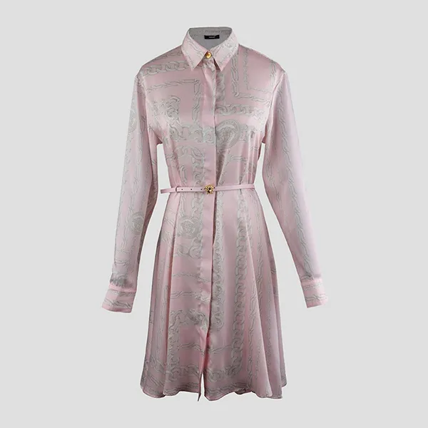 Váy Nữ Versace Treasure Mid-Length Silk Shirt In Pink 1021425 A17051 5PG40 Màu Hồng Size 38