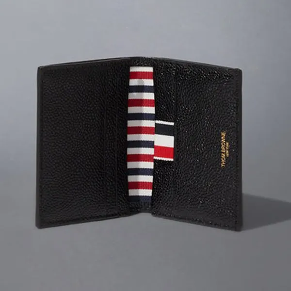 Ví Nam Thom Browne Pebble Grain Double Card Holder MAW021L-00198-001 Màu Đen