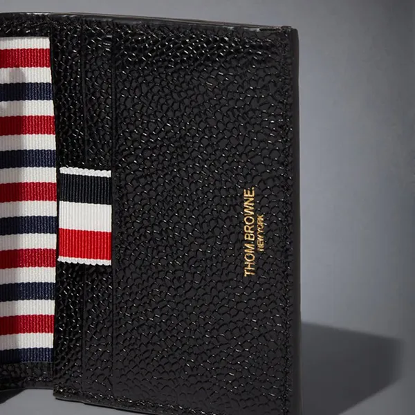 Ví Nam Thom Browne Pebble Grain Double Card Holder MAW021L-00198-001 Màu Đen