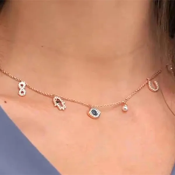Vòng Cổ Nữ Swarovski Symbolic Necklace 5497664 Màu Vàng Hồng