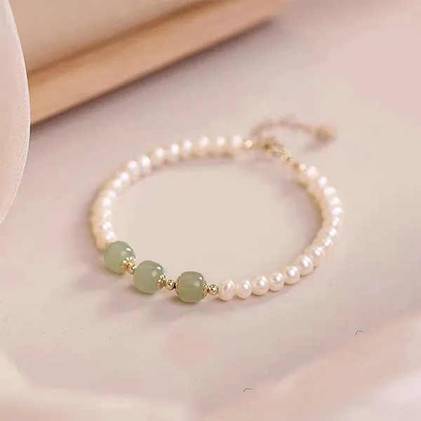 Vòng Đeo Tay Nữ Jessica Pearl Jade Pearl JB12 Màu Trắng