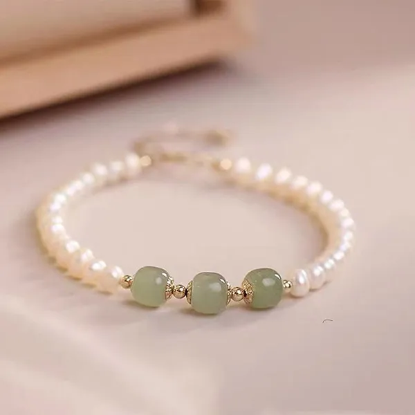 Vòng Đeo Tay Nữ Jessica Pearl Jade Pearl JB12 Màu Trắng