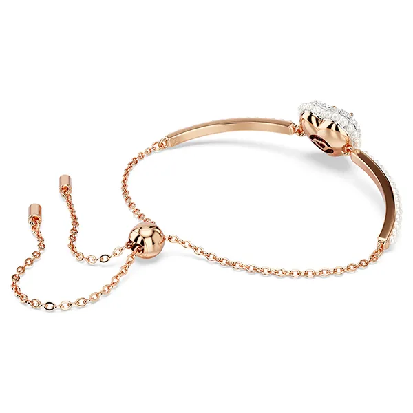 Vòng Đeo Tay Nữ Swarovski Hyperbola bangle Crystal Pearls, Heart, White, Rose Gold-Tone Plated 5687513 Màu Vàng Hồng