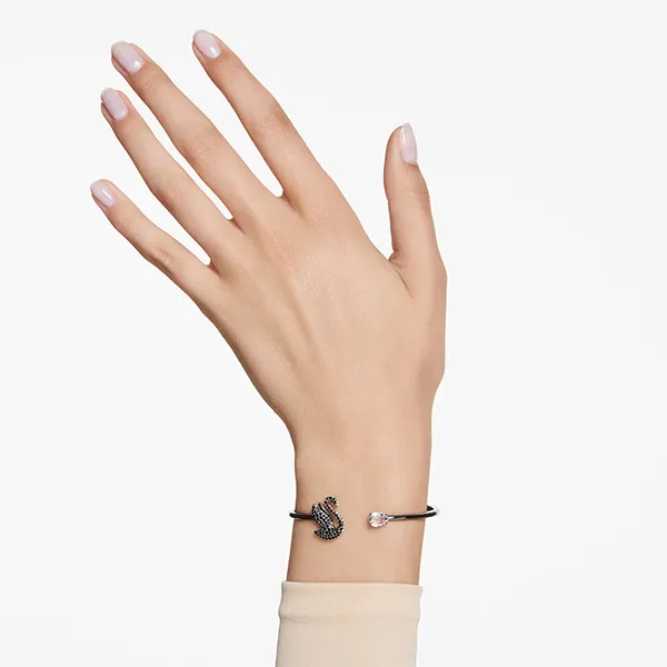 Vòng Đeo Tay Swarovski Swan Bangle Black, Ruthenium Plated 5688745 Màu Đen