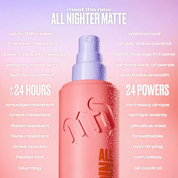 Xịt Khoá Nền Make Up Urban All Nighter Waterproof Matte Setting Spray 118ml