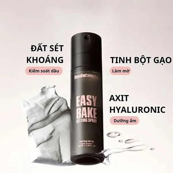 Xịt Khóa Nền Makeup Huda Beauty Easy Bake Setting Spray