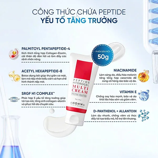 Kem Dưỡng Phục Hồi & Cải Thiện Nếp Nhăn Ahohwa Peptide Hydrogel Multi Cream 50g