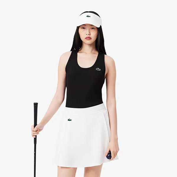 Áo Ba Lỗ Nữ Lacoste Ultra Dry Rib Knit Sport Tank Top TF4874 - 031 Màu Đen Size 34