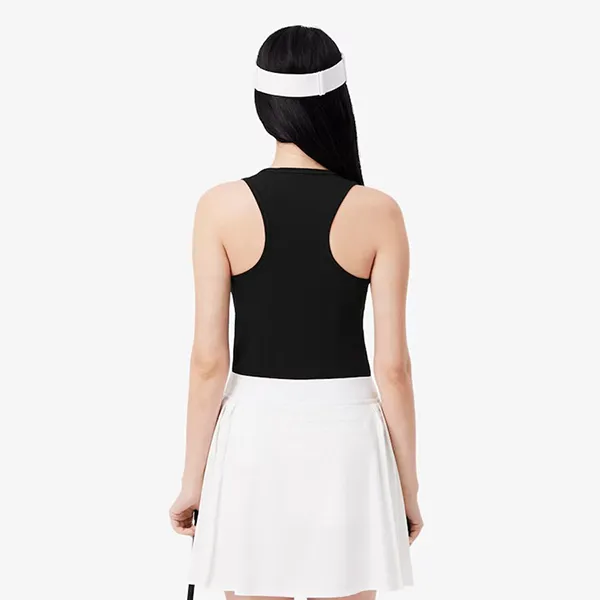 Áo Ba Lỗ Nữ Lacoste Ultra Dry Rib Knit Sport Tank Top TF4874 - 031 Màu Đen Size 34