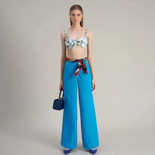 Áo Bra Nữ F2 Fashion & Freedom Linen Holiday Vibes AK553-TX-S-0323 Màu Trắng Xanh Size S