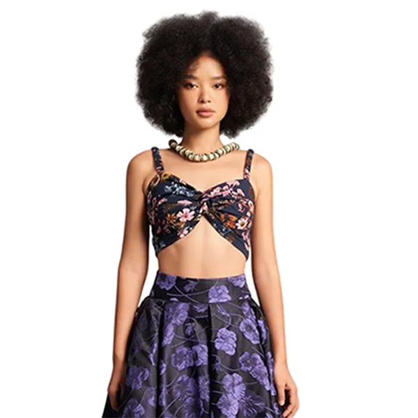 Áo Bra Nữ F2 Fashion & Freedom Women's Blue Black Linen Bra Holiday Vibes AK553-XD-S-0323 Màu Xanh Đen Size S