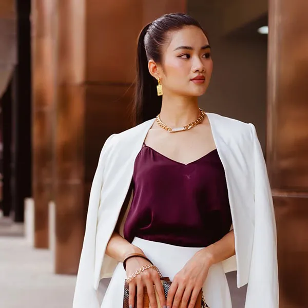 Áo Hai Dây F2 Fashion & Freedom Fall Muse AK376-S-0822 Màu Đỏ Burgundy Size S
