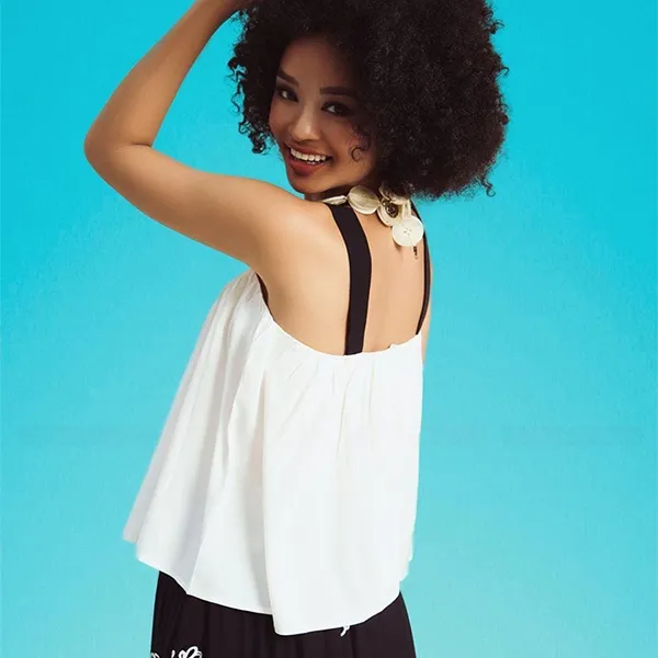Áo Hai Dây F2 Fashion & Freedom Women's Cream Two Strap Black Tank Top Free Color AK585-Kem 2 Dây Đen-S-0623 Màu Trắng Đen Size S