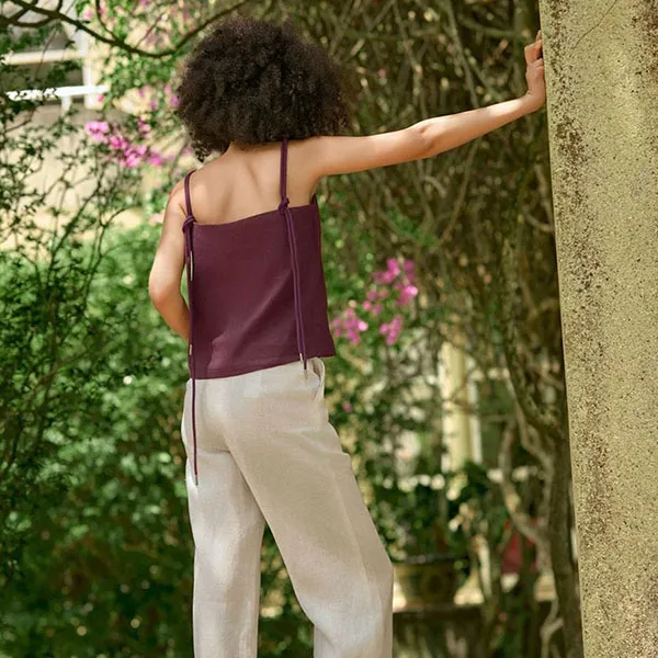 Áo Hai Dây Nữ F2 Fashion & Freedom Into The Wood AK626-DO RUOU-S-0524 Màu Đỏ Thẫm Size S