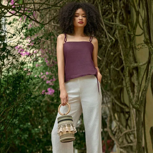 Áo Hai Dây Nữ F2 Fashion & Freedom Into The Wood AK626-DO RUOU-S-0524 Màu Đỏ Thẫm Size S