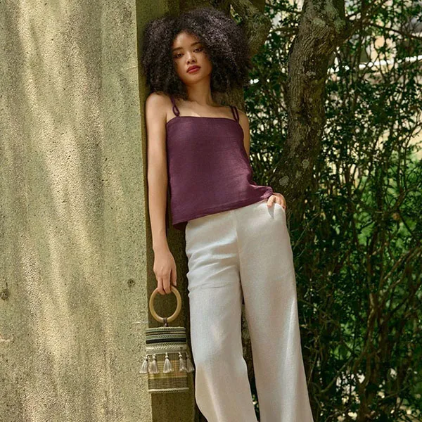 Áo Hai Dây Nữ F2 Fashion & Freedom Into The Wood AK626-DO RUOU-S-0524 Màu Đỏ Thẫm Size S