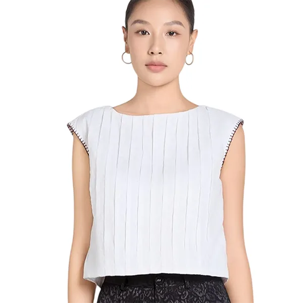 Áo Kiểu Nữ F2 Fashion & Freedom White Linen Blouse A Touch Of Effortless Elegance AK637-TRANG-S-0225 Màu Trắng Size S