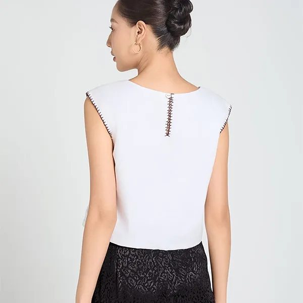 Áo Kiểu Nữ F2 Fashion & Freedom White Linen Blouse A Touch Of Effortless Elegance AK637-TRANG-S-0225 Màu Trắng Size S