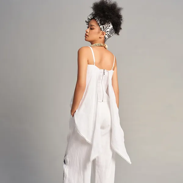 Áo Kiểu Hai Dây Nữ F2 Fashion & Freedom Linen AK592-T-S-0623 Màu Trắng Size S