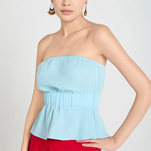 Áo Kiểu Nữ F2 Fashion & Freedom A Touch Of Effortless Elegance AK645-XANH-S-0325 Màu Xanh Pastel Size S