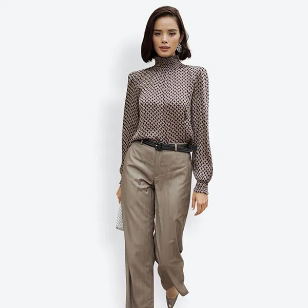 Áo Kiểu Nữ F2 Fashion & Freedom AK432-0920-VHT-S Màu Xám Họa Tiết Size S