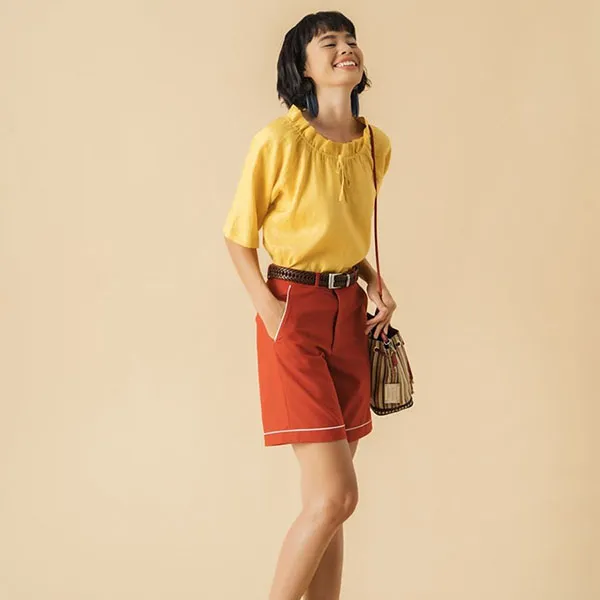 Áo Kiểu Nữ F2 Fashion & Freedom Becoming Discover AK457-V-S-0321 Màu Vàng Size S