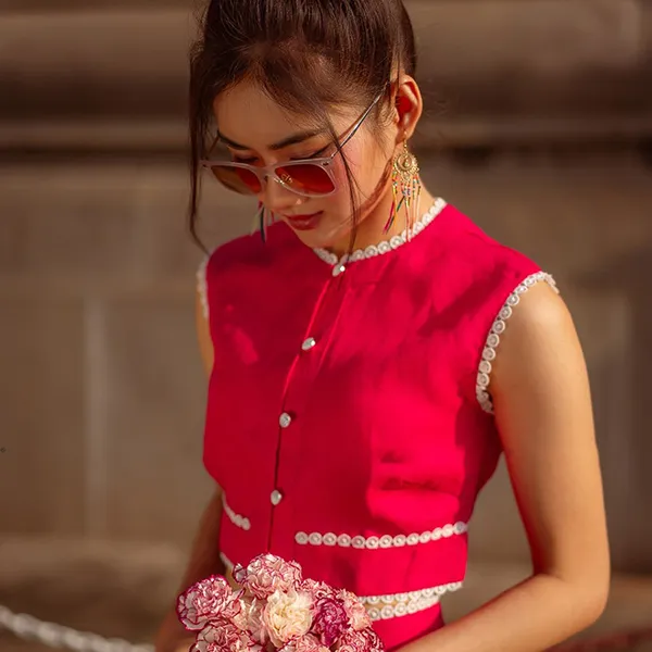 Áo Kiểu Nữ F2 Fashion & Freedom Fall Muse AK513-HS-S-0622 Màu Hồng Sen Size S