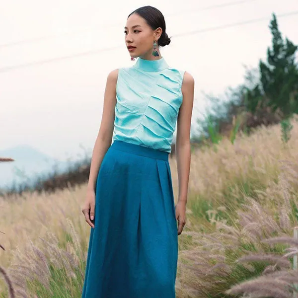 Áo Kiểu Nữ F2 Fashion & Freedom Into The Wood AK625-XANH-S-0524 Màu Xanh Size S