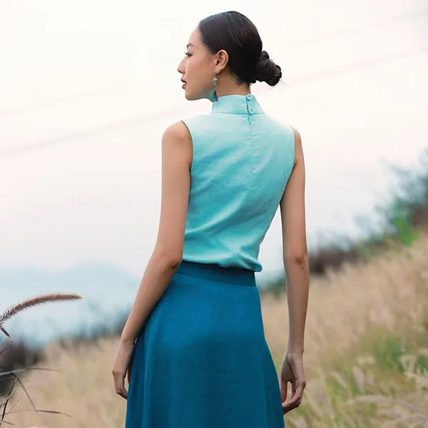 Áo Kiểu Nữ F2 Fashion & Freedom Into The Wood AK625-XANH-S-0524 Màu Xanh Size S