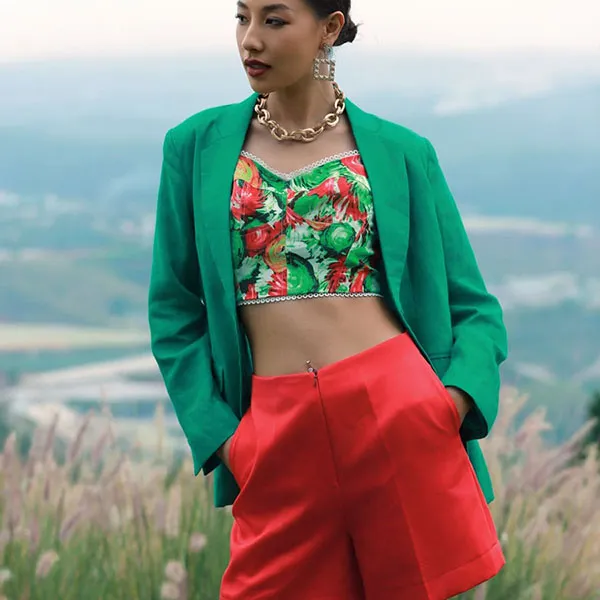 Áo Kiểu Nữ F2 Fashion & Freedom Into The Wood AK632-XLH-S-0524 Màu Xanh Lá Size S