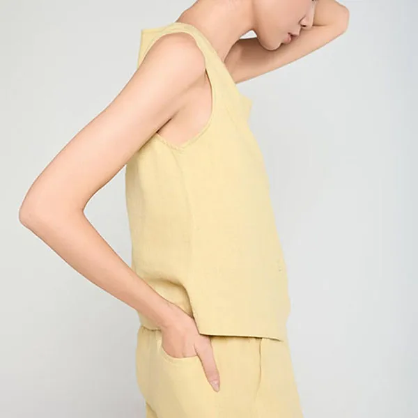 Áo Kiểu Nữ F2 Fashion & Freedom Linen A Touch Of Effortless Elegance AK647-VN-S-0325 Màu Vàng Nghệ Size S