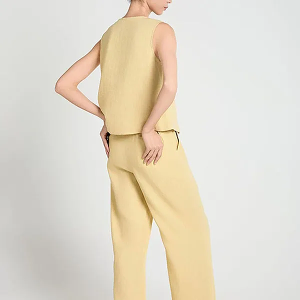 Áo Kiểu Nữ F2 Fashion & Freedom Linen A Touch Of Effortless Elegance AK647-VN-S-0325 Màu Vàng Nghệ Size S