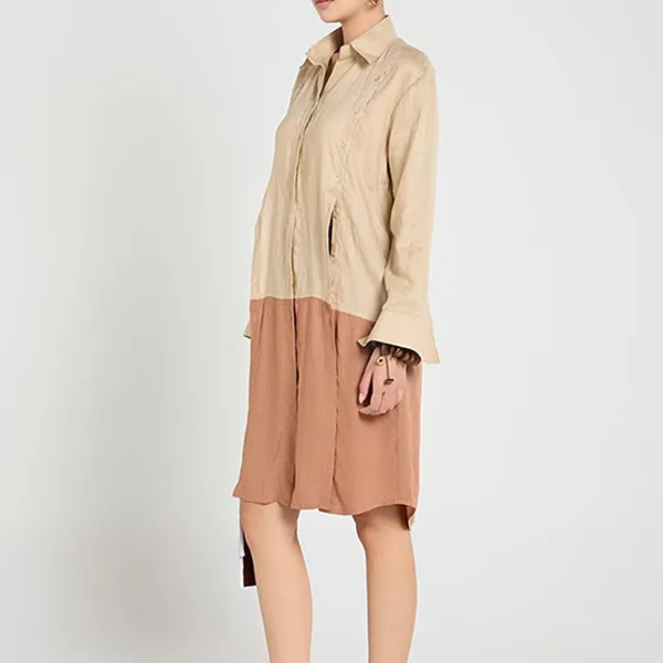Áo Kiểu Nữ F2 Fashion & Freedom Linen A Touch Of Effortless Elegance AK648-KN-FREE-0325 Màu Kem Nâu