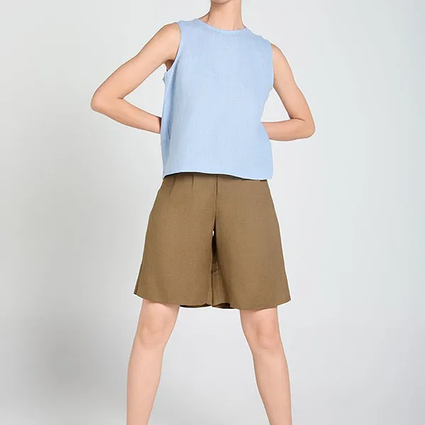 Áo Kiểu Nữ F2 Fashion & Freedom Linen A Touch Of Effortless Elegance AK650-S-0325 Màu Xanh Size S