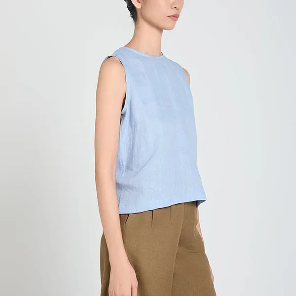 Áo Kiểu Nữ F2 Fashion & Freedom Linen A Touch Of Effortless Elegance AK650-S-0325 Màu Xanh Size S