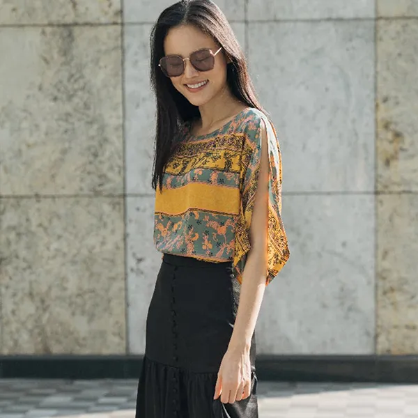 Áo Kiểu Nữ F2 Fashion & Freedom Linen AK374-V-S-0420 Màu Vàng Size S