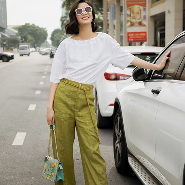 Áo Kiểu Nữ F2 Fashion & Freedom Linen AK421-T-S-0820 Harmory Màu Trắng Size S