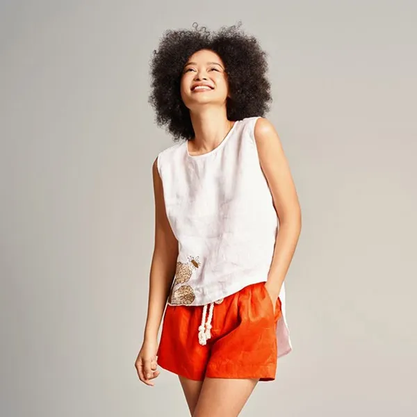 Áo Kiểu Nữ F2 Fashion & Freedom Linen AK536-T-S-0623 Màu Trắng Size S