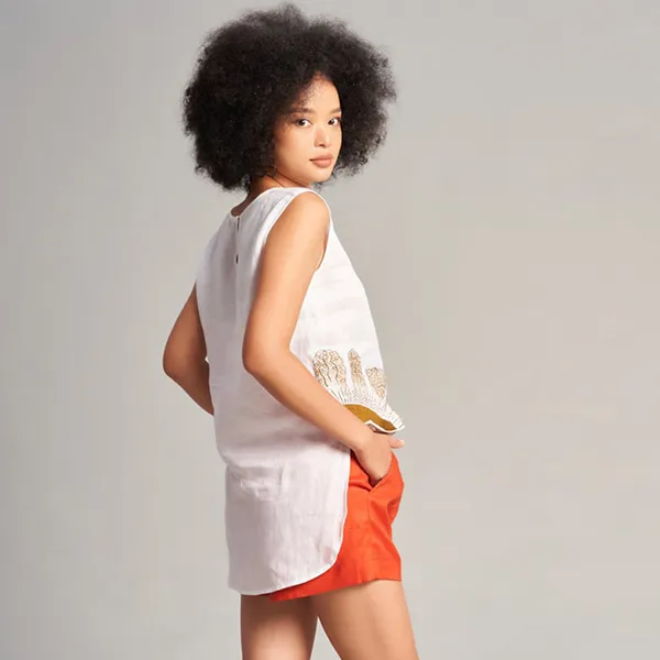 Áo Kiểu Nữ F2 Fashion & Freedom Linen AK536-T-S-0623 Màu Trắng Size S