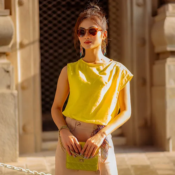 Áo Kiểu Nữ F2 Fashion & Freedom Linen AK537-RD-XL-0822 Màu Xanh Rêu Size XL