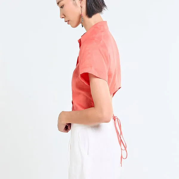 Áo Kiểu Nữ F2 Fashion & Freedom Linen AK550-CR-S-0323 Tender Drit Màu Cam Size S