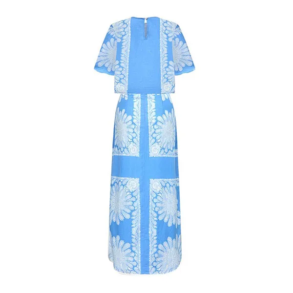 Áo Kiểu Nữ F2 Fashion & Freedom Linen AK636-XHT-S-0824 Màu Xanh Họa Tiết Size S